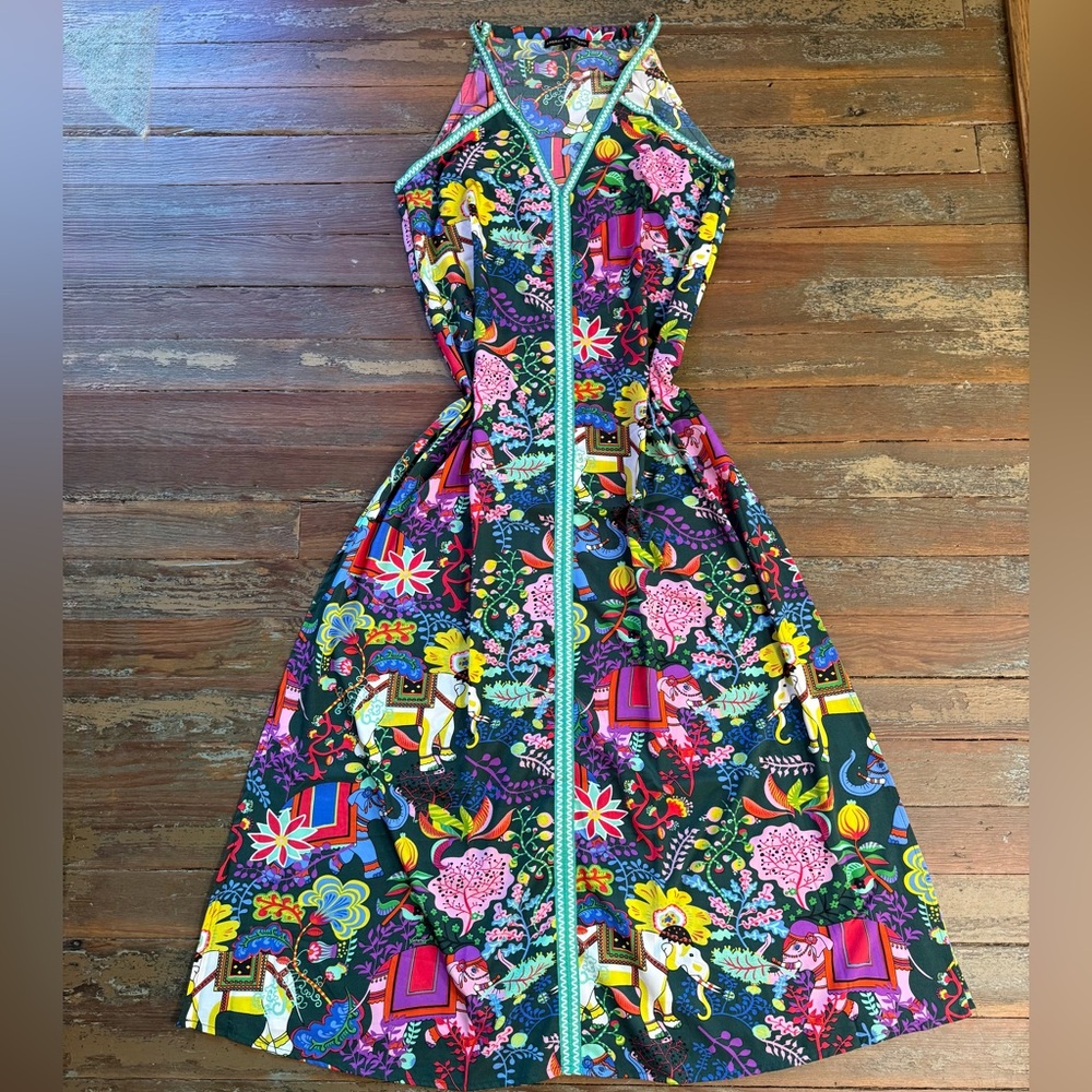 America & Beyond Majestic Nights Vibrant Multicolor Maxi Dress ~ Size Large 💛🍄 - Picture 5 of 9
